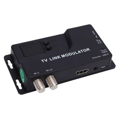 Jectse RF Modulator 471.25MHz to 885.25MHz, HD Multimedia Interface Converter with Channel Display, Switchable PAL NTSC, 1080P AV Output Levels, Long Distance Transfer for TV Game