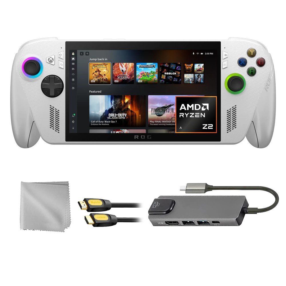 ASUS ROG Xbox-Ally 2TB SSD AMD Ryzen Z2 A CPU Gaming Handheld 7-inch Touchscreen 120Hz, Mytrix Hub, HDMI Cable, 3 Accessories: 4 in 1 Bundle