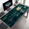 Mouse Pad Flower Gaming Mouse Pad Black Computer Desk Mat Keyboard Mat with Stitched Edges Waterproof Anti-Slip Rubber Base Smooth Surface PC for Home Office Accessories 40x16x0.12inch PjY6366 0-0 view 1