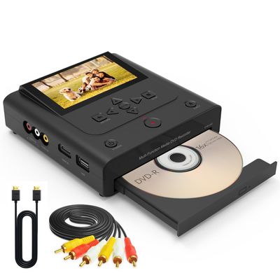 Multi-Function Media DVD Recorder with LCD Display, AV and HDMI Inputs, Black