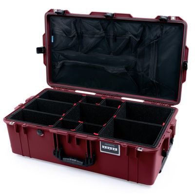 Pelican Air 1615 Case - Oxblood with TrekPak Kit & Mesh Lid Organizer with Black Handles & Latches