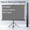 60 inch 16:9 HD 4K Outdoor Projector Screen with Stand Tripod Height Adjustable, for Home Theater Backyard Party Movie Nights view 2
