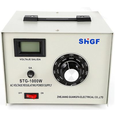 1000W Single Phase AC Autotransformer, 0-300V Adjustable Voltage Regulator with LCD Display, Single Phase Power Supply Converter Transformer for Electronic, Appliance Manufacturing