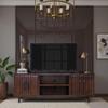 75 inch TV Stand, for TVs up to 85 inches, No Assembly Required, Rosewood Finish TV Cabinet Entertainment Center,for The Living Room view 1