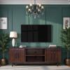 75 inch TV Stand, for TVs up to 85 inches, No Assembly Required, Rosewood Finish TV Cabinet Entertainment Center,for The Living Room view 3