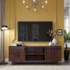 75 inch TV Stand, for TVs up to 85 inches, No Assembly Required, Rosewood Finish TV Cabinet Entertainment Center,for The Living Room view 4