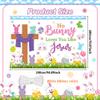 AIBIIN Easter Christian Banner No Bunny Loves You Like Jesus Easter Backdrop Spring Bunny Christian Religious Cross Party Decorations Banner for Home, Office, Garden 94.48 x 70.8 Inch view 2