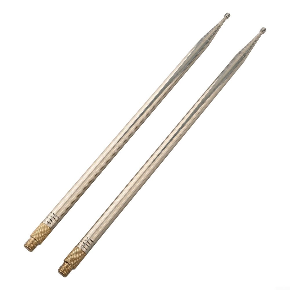 304 Stainless Steel 2.5M Whip Antenna For PAC-12 JPC-7, HF Radio Communication Antenna With 10MM Screw Interface, 10-Section Telescopic Shortwave Antenna(2PCS)