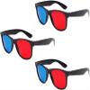 3Pcs Red and Blue 3D Glasses Universal TV Movie Dimensional Video Frame 3D Glasses DVD Game Glass 3D Style Glasses for 3D Movies Games, 3D Viewing Glasses, Televisions and Video view 1