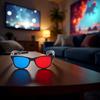 3Pcs Red and Blue 3D Glasses Universal TV Movie Dimensional Video Frame 3D Glasses DVD Game Glass 3D Style Glasses for 3D Movies Games, 3D Viewing Glasses, Televisions and Video view 3