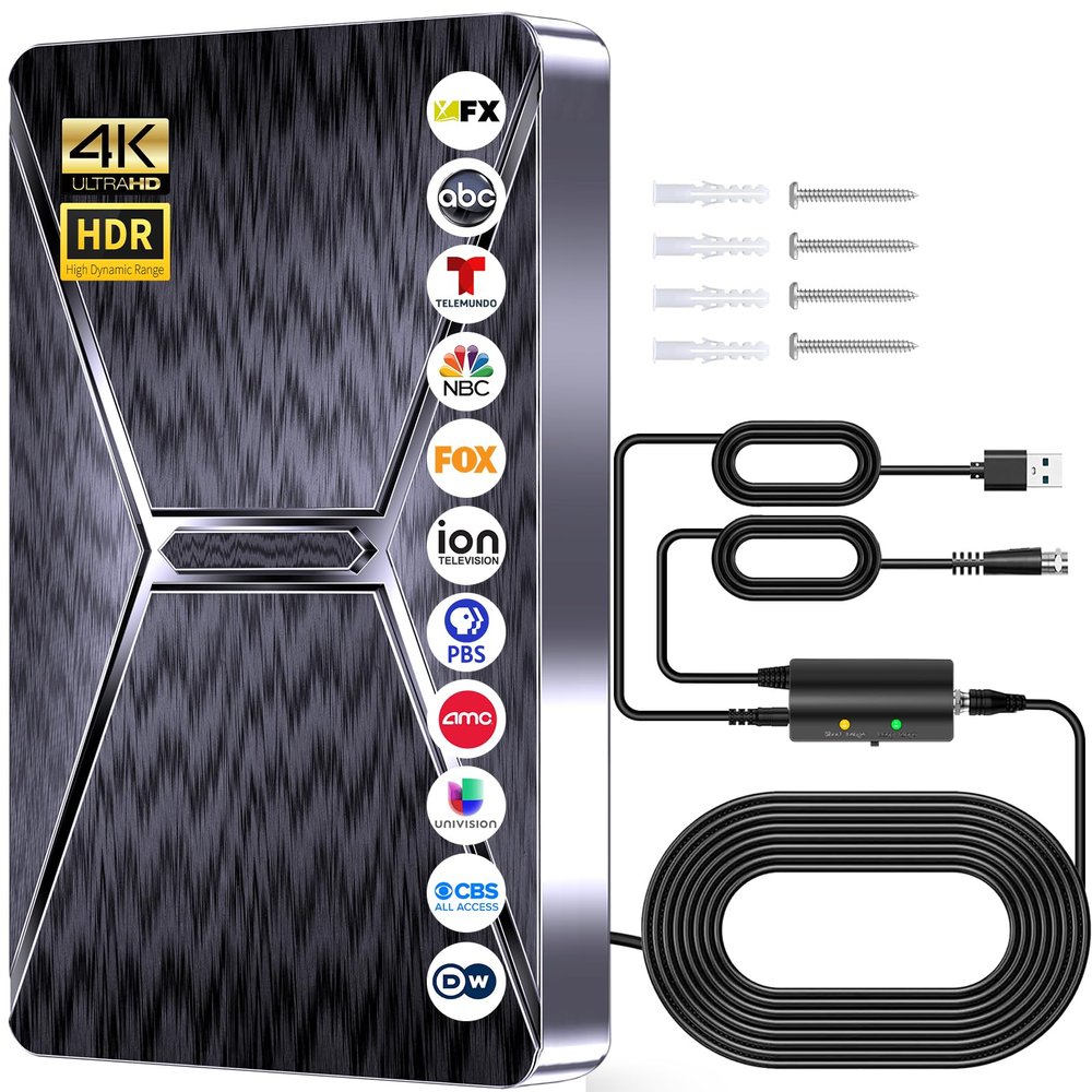 2026 Upgraded Indoor TV Antenna, 3600+ Miles Range HD Digital Antenna for Smart TV, Strongest with Amplified Signal Booster Supports 4K 8K 1080p All TVs- 38FT Coaxial Cable for Local Channels