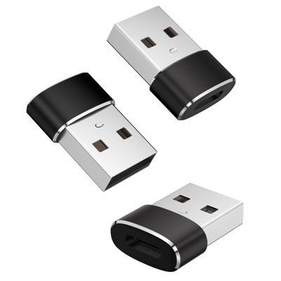 3 Pack USB to USB C Adapter for, Type-C Female to A Male Charger Converter, USB C Adapter for iPhone 17 16 Pro Max 15, iWatch 11 10 Se Ultra 3, iPad, Samsung Galaxy S25 S24, Google Pixel 10 9 (Black)
