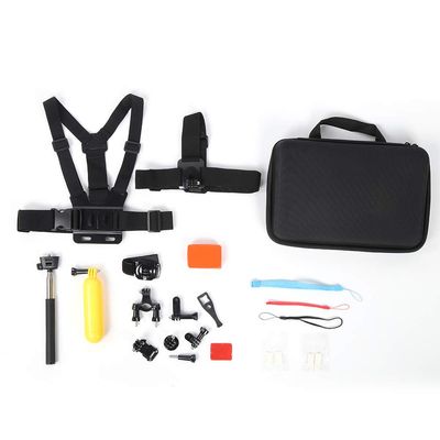 12 in 1 Action Camera Accessory Kit | Chest Mount/Cycling Handlebar/Selfie Stick Mount | Universal Action Camera Tool Set for Sports Recording | Portable Camera Mounting Gear