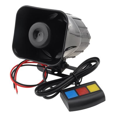 DriSentri Car Alarm Siren, 12V 30W Motorcycle Horn Alarm Warning Siren Horn 115db 3 Sound Loud Speaker for Car/Motorcycle