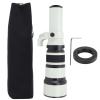 500mm F6.3 Manual Focus Telephoto Lens with T2 Adapter Ring, Metal Structure, MC Coating - High Contrast Image, Accurate Focus, Ideal for Wildlife and Sports Photography (White) view 1