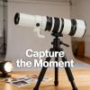500mm F6.3 Manual Focus Telephoto Lens with T2 Adapter Ring, Metal Structure, MC Coating - High Contrast Image, Accurate Focus, Ideal for Wildlife and Sports Photography (White) view 3