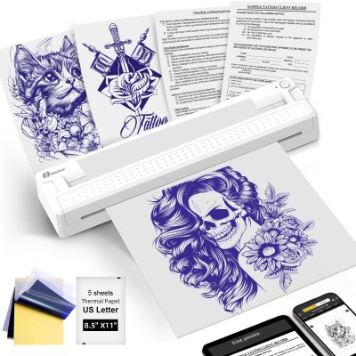 TATOPRT Milestone M9 Professional Tattoo Stencil Printer, Upgraded 2-in-1 Wireless Bluetooth Portable Thermal Printer for Tattoo Stencils & Documents Compatible with Phone/Tablet/PC