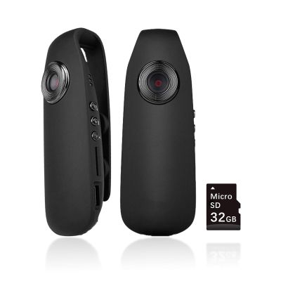 Tkiplay Mini Body Camera with Audio and Video Recording, HD 1080P Bodycam, Small Personal Police Body Cam, Clip on Wearable POV Camera with 32G SD Card, Motion Detection, Loop Record