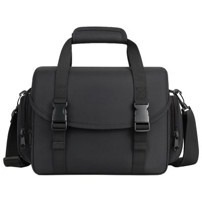 boxoon Black Single Shoulder Camera Backpack Nylon Waterproof, Dividers Adjustable Fits 1 DSLR Camera 2 Lenses, Pockets Multiple with
