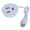 3 Port USB Desktop Embedded Charging Adapter for 3 Hubs Computer Desk Splitter Charging Cable Management PC view 1