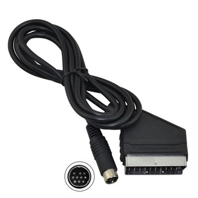 1.8m RGB Scart Cable AV Cord Stable Transmit 20-pin Connector for for NTSC and Plug Black Scart AV Cable Lead