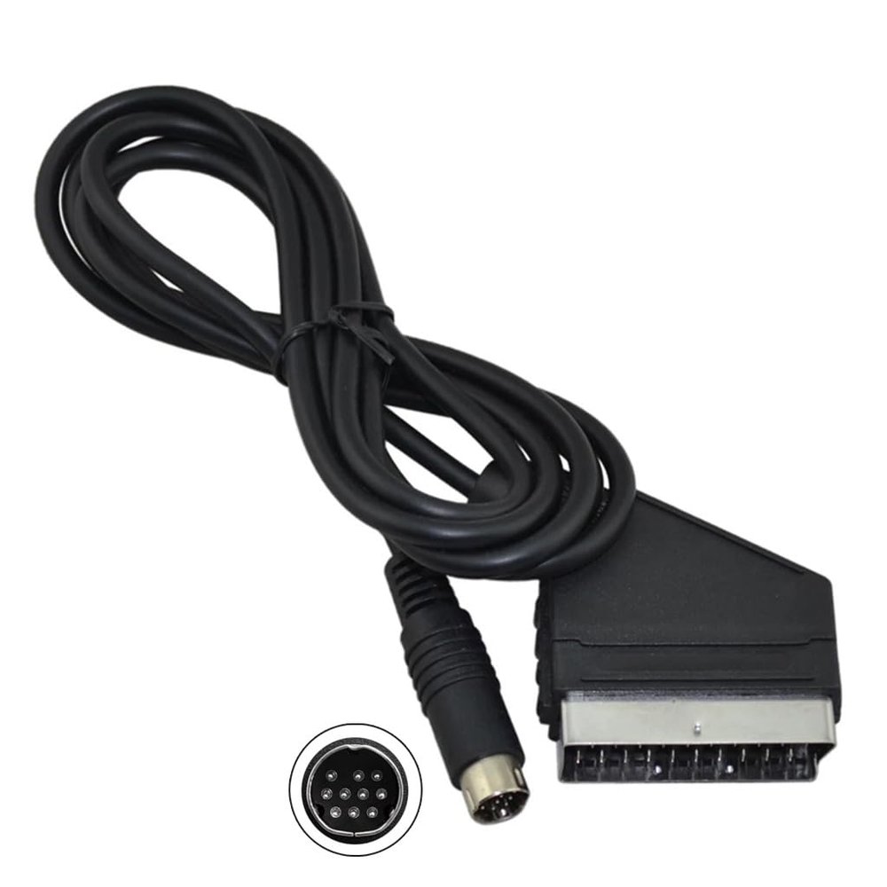 1.8m RGB Scart Cable AV Cord Stable Transmit 20-pin Connector for for NTSC and Plug Black Scart AV Cable Lead