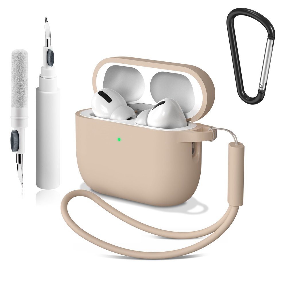 Meliya for AirPods Pro 3 Case 2025 with Cleaner Kit, Soft Silicone Protective Case for Apple AirPods Pro 3rd Generation with Keychain & Lanyard for Women Men (Milk Tea, Airpods Pro 3 2025)