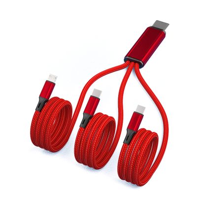 3 in 1 USB C to USB Multi in 1 Type Port Charger Cord 5V 2A Fast Charging Cable for Mobile Phones