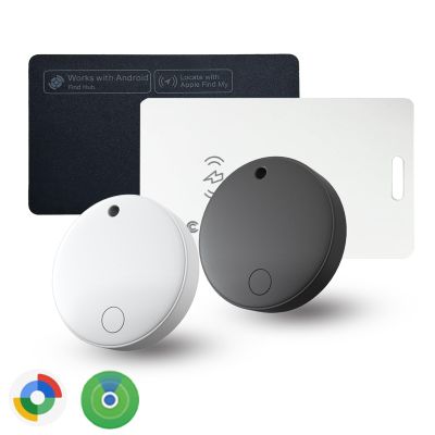 4 Pack Dual System Air Tracker Tag Wallet Tracker Card, Compatible with Apple Find My & Google's Find Hub, Item Locator, Smart Tag Tracker, Credit Card Size Tracker, Item Locator with Waterproof&Light