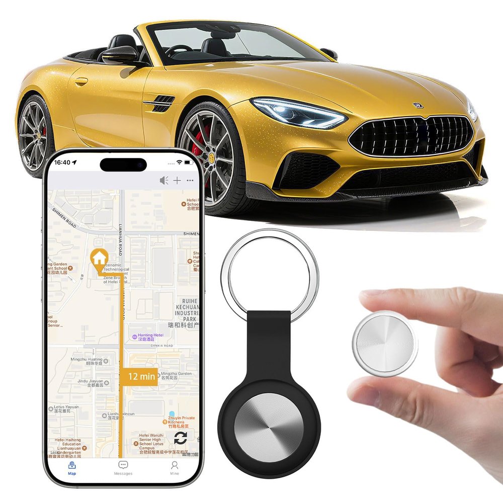 GPS Tracker for Vehicles, Cars, Pets, Kids & Valuables - No SIM Card, No Monthly Fee/Subscription, Real-Time Global Tracking Device, Mini Portable & Accurate Locator, Compatible with iOS & Android