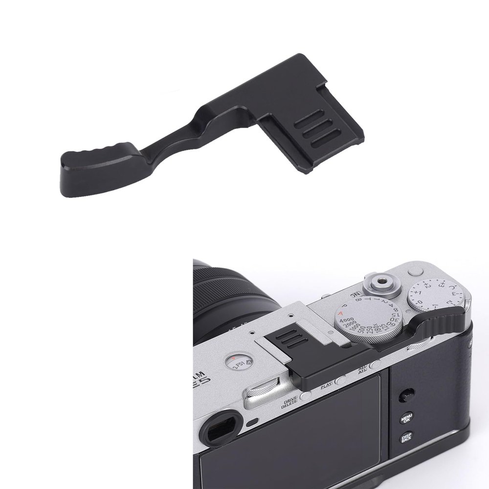 SZZCNOX Metal Thumbs Up Grip for Fujifilm Fuji X-E5 Camera, XE5 Thumb Up Rest Hand Grip Anti-Slip Finger Grip, Hot Shoe Mount Thumb Support Enhanced Grip for One-Handed Photography (Black)