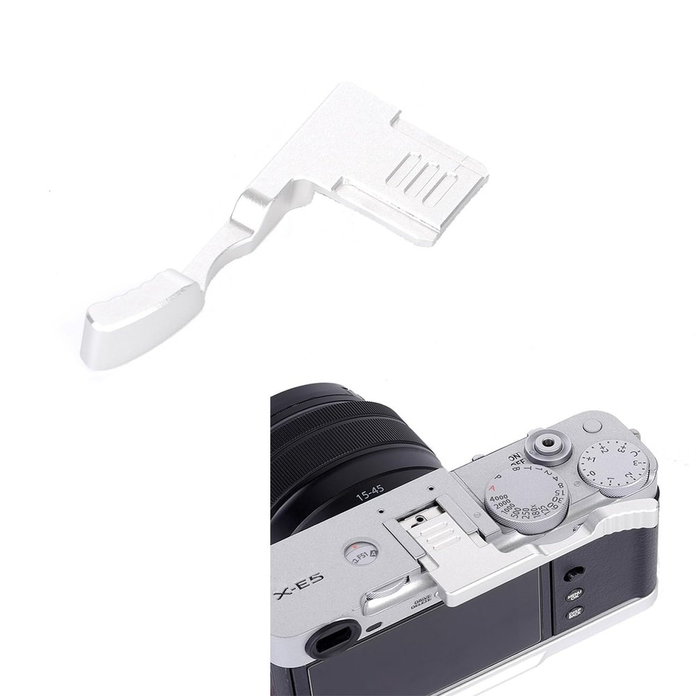 SZZCNOX Metal Thumbs Up Grip for Fujifilm Fuji X-E5 Camera, XE5 Thumb Up Rest Hand Grip Anti-Slip Finger Grip, Hot Shoe Mount Thumb Support Enhanced Grip for One-Handed Photography (Silvery)