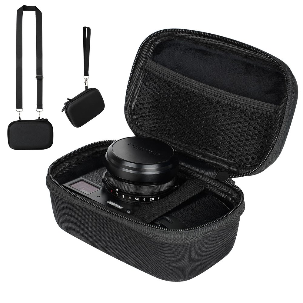 Camera Case for Canon Powershot V1: Durable 1680D Nylon & Shockproof Hard Shell Protective Design for 4K 5K Video Camera - with 2 Straps & Mesh Pocket for Travel Storage & Daily Photography, Black