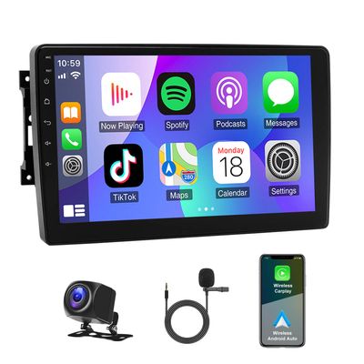 10 Inch Car Radio Stereo Upgrade for Chrysler Cirrus 2008-2011 Head Unit,Double Din IPS Touchscreen Screen Car Radio with Wireless CarPlay/Android Auto,GPS WiFi Bluetooth + AHD Backup Camera, 2G+32G