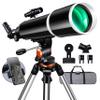 Telescope,Galaeyes 90mm Aperture 600mm FL, Telescope for Adults High Powered,Metal AZ & Stainless Steel Tripod, with Phone Adapter and Bag,Aperture 90mm view 1