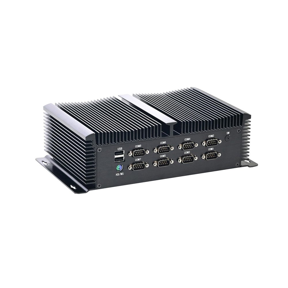 ANDAQI Fanless Industrial Computer, IPC, Mini PC, I5 1335U, IM11, 8 x COM, PS/2, 4 x USB3.0, 4 x USB2.0, GPIO, 3 x LAN, 2 x HDMI, DP, 16G RAM 128G SSD