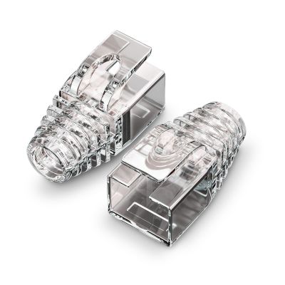 100pcs RJ45 CAT7/CAT6a Ethernet Cable Strain Relief Sleeve Cable Connector Plug Cover(Transparent 100PCS)