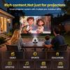 2026 New 4K Projector with WiFi and Bluetooth, Built-in Apps Movie with Auto Electric Focus & Keystone,soccer led Proyector with speaker for Indoor/Outdoor, Compatible with Phone/TV Stick/PC/PS5 view 4