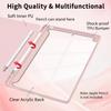 AdorableWhimsy Aesthetic Leopard Print Star Vase Case for iPad 5th/6th Generation(2017/2018), for iPad Air/Air 2 9.7 Inch Black Eight Red Bow Design Trifold Stand Leather Cover Clear Back view 3