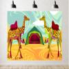10x8ft Decorated Camel Photography Backdrop, Desert Theme Party Background Kids Birthday Party Decorations Photoshoot Studio Props Fabric view 1