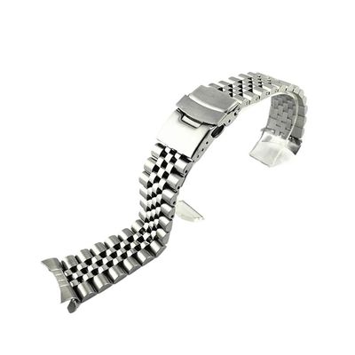 2022mm Men's Sports Solid Stainless Steel Watchband Fit for Seiko Skx007/Skx009 SRPD63K1 Jubilee Curved End Bracelet(Type B with logo,22mm)
