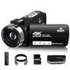 Video Camera, 4K Camcorder 56MP Digital Video Recorder 18X Zoom 3" 270 Rotation Touchscreen IR Night Vision, Wifi Vlogging Camera for YouTube 64GB Card Anti-Shake Remote Control Camera Bag Lens Cap view 1