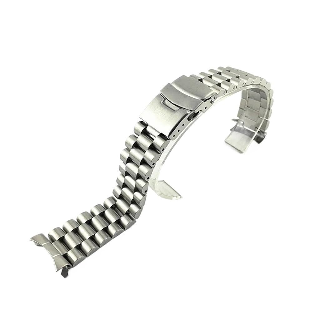 2022mm Men's Sports Solid Stainless Steel Watchband Fit for Seiko Skx007/Skx009 SRPD63K1 Jubilee Curved End Bracelet(Type C with logo,22mm)