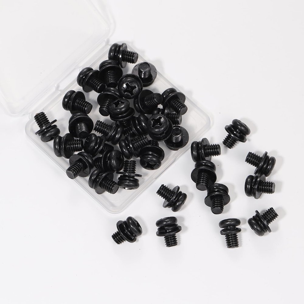 20 PCS Vesa Screws, VESA Compatible M4x10mm TV/Monitor Wall Mount Screws for 75x75mm and 100x100mm Brackets. Phillips Head M6 x 10mm Black with Washers (20, M6 x 10mm)
