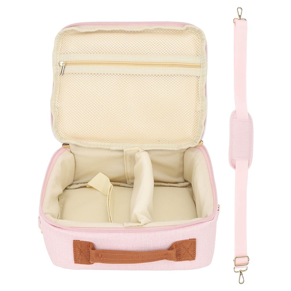 HERCHR Camera Shoulder Bag, Large Capacity Camera Storage Bag with Adjustable Strap Handle and Thickened Padding for CP910 1200 1300 DSLR (pink)