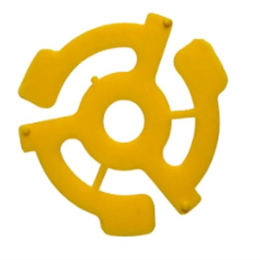 45 RPM Vinyl Record Adapters, 7 Inch Singles, Plastic Inserts 4 Pieces (Yellow)