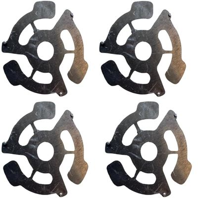 45 RPM Vinyl Record Adapters, 7 Inch Singles, Plastic Inserts 4 Pieces (Black)