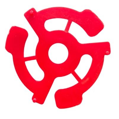 45 RPM Vinyl Record Adapters, 7 Inch Singles, Plastic Inserts 4 Pieces (red)