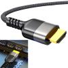 JINPIAOPIAO 8K HDTV Cable Braided HDTV 2.1 Cord Supports 8K@60Hz 4K@240Hz 144Hz 48Gbps for Monitors Gaming Consoles Projectors view 2