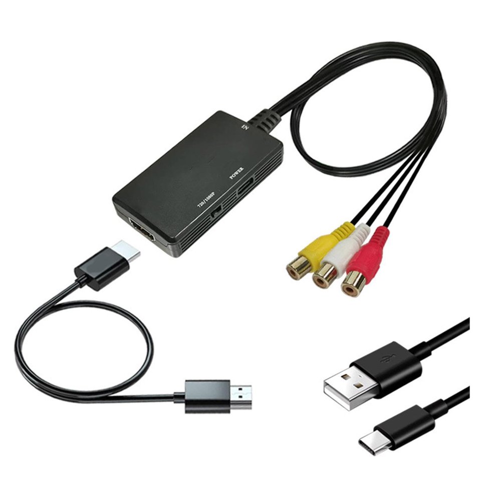 JINPIAOPIAO RCAs to HDTV Converters Adapters for HDTV Monitor Projectors with 720P/1080P Output Supports NTSC SECAMs DVDs Playe